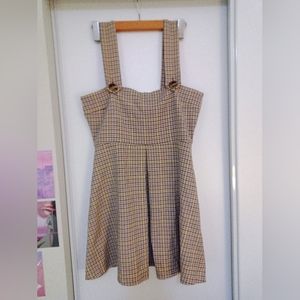 Zara Houndstooth Overall Mini Dress